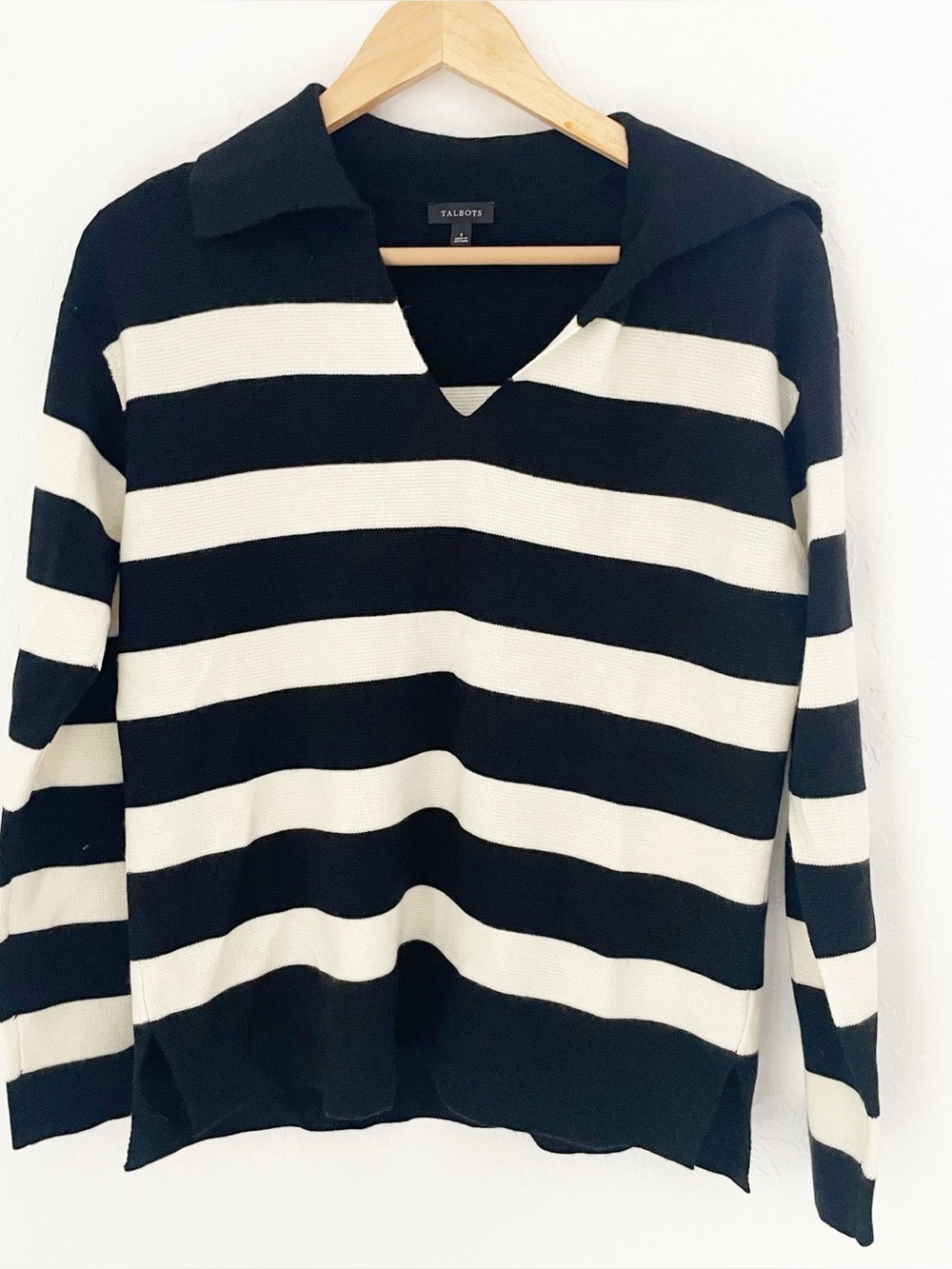Talbots wool blend stripe pullover top size small